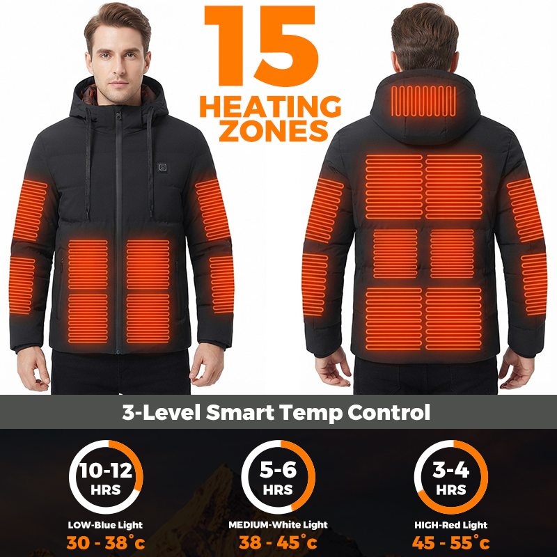 Outdoor Camping Jacket - Heated Jacket 26 Heating Zones Waterproof
