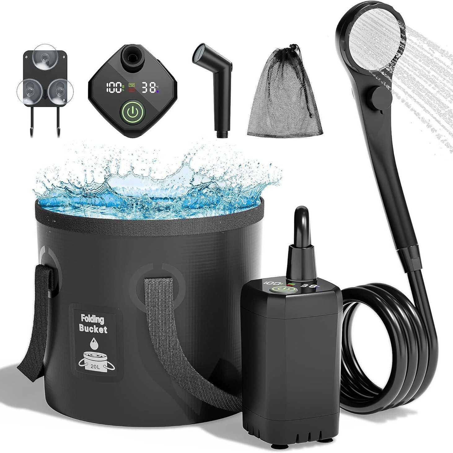 Portable Self-Priming Electric - Outdoor Camping Shower 评论和价格