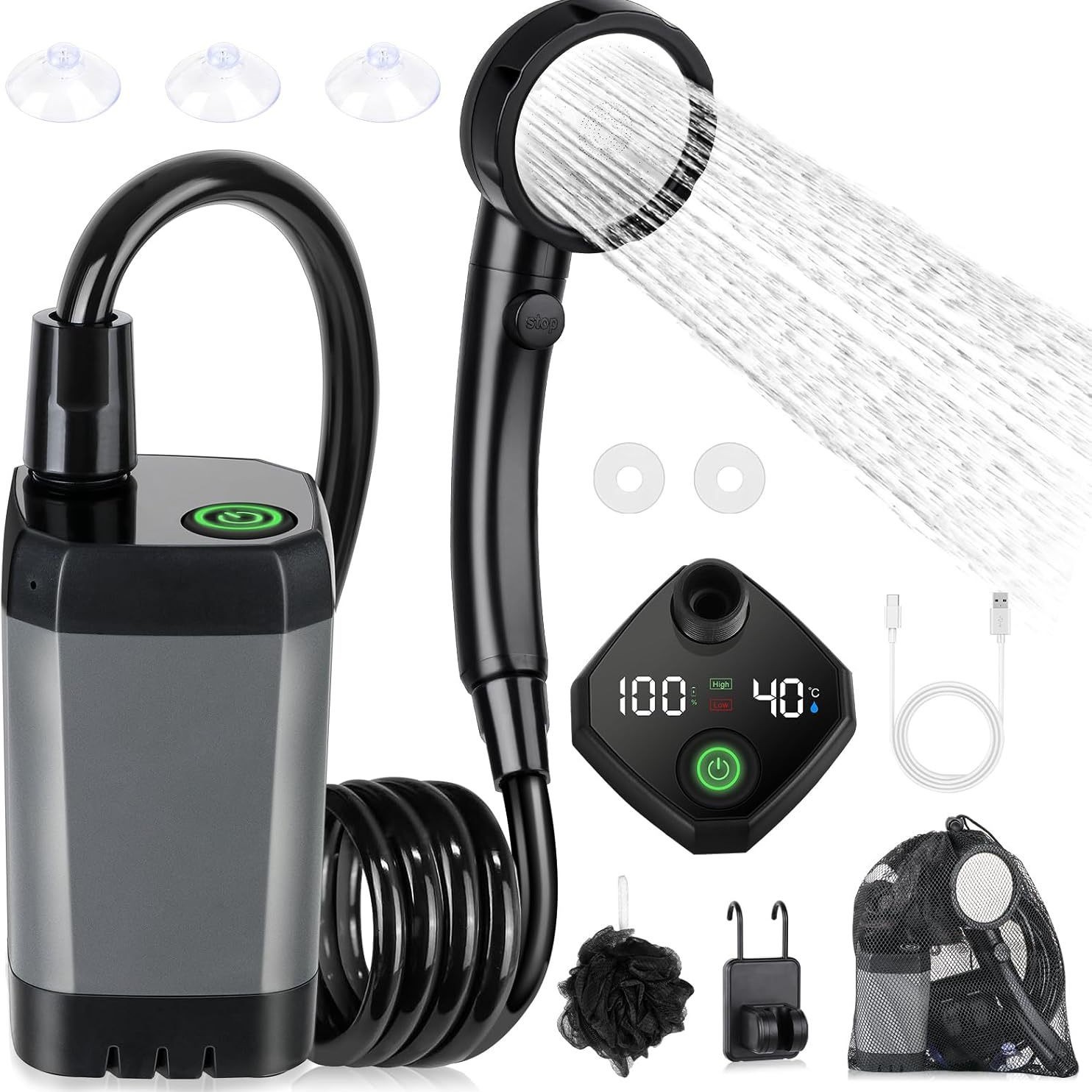 Portable Self-Priming Electric - Outdoor Camping Shower 评论和价格