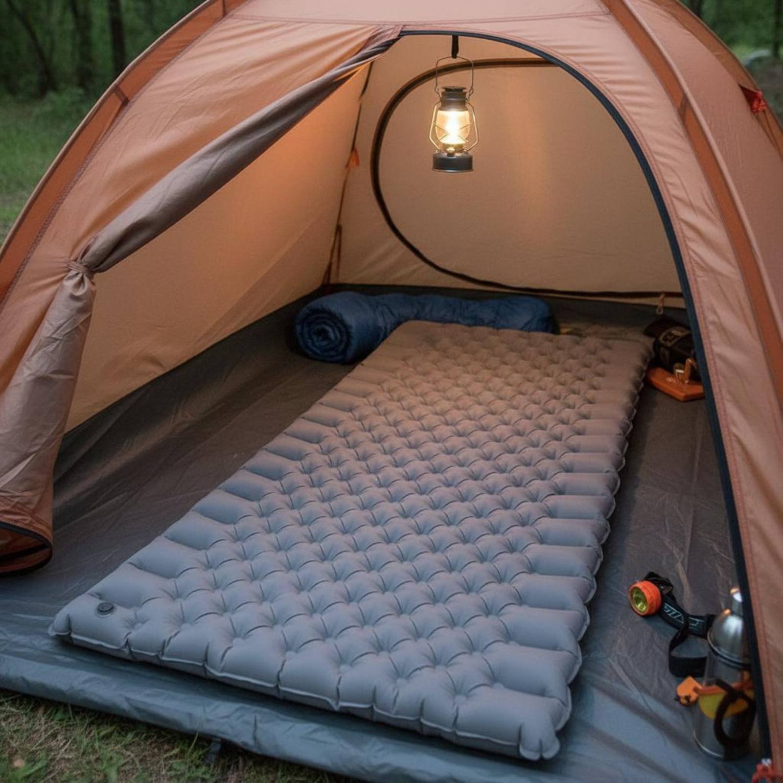 Inflatable Camping Mat Nylon T - Outdoor Camping Rug Waterproof 评论和价格