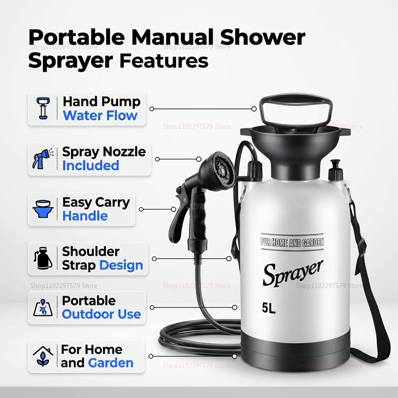 Portable Camping Shower 5L Man - Outdoor Camping Shower 评论和价格
