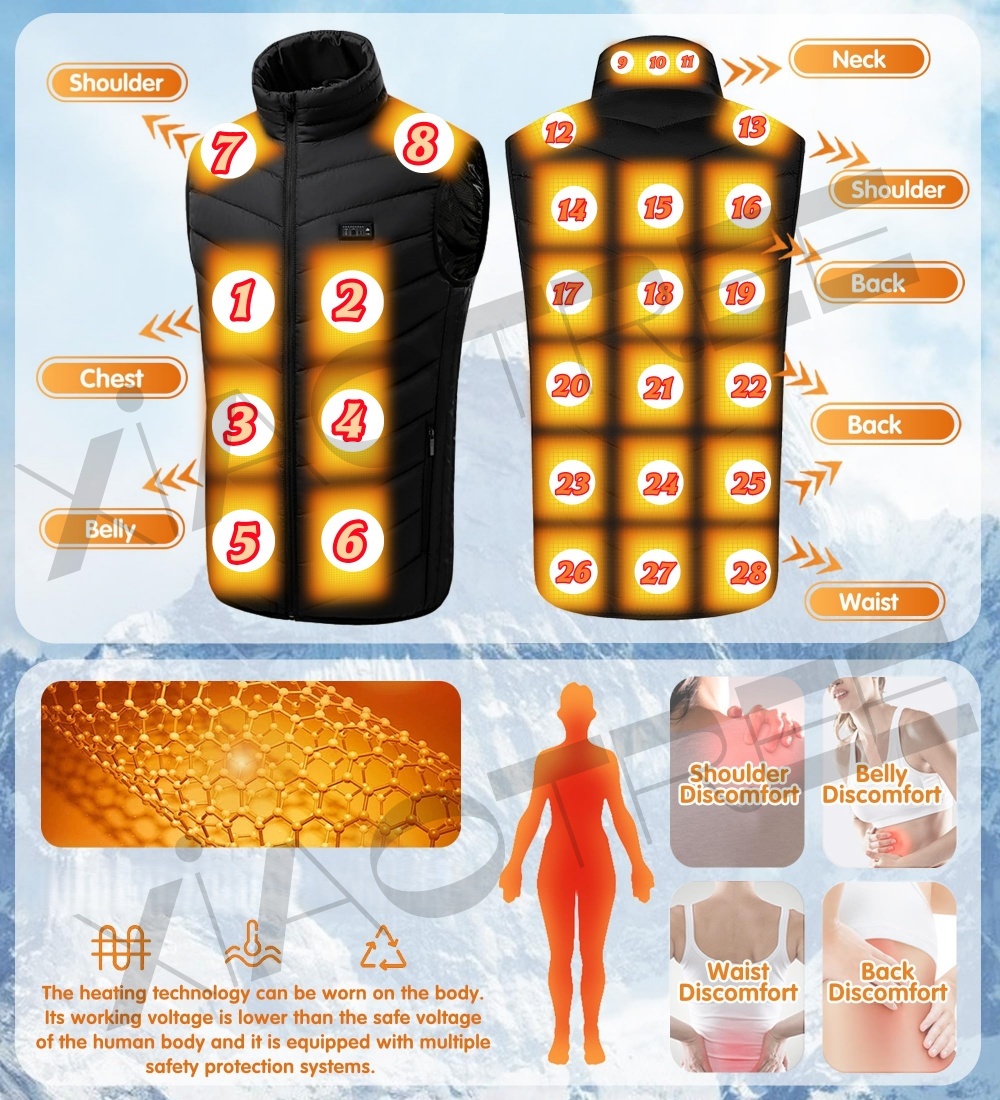 28/9 Areas Heated Vest Men Jac - Outdoor Camping Jacket 评论和价格