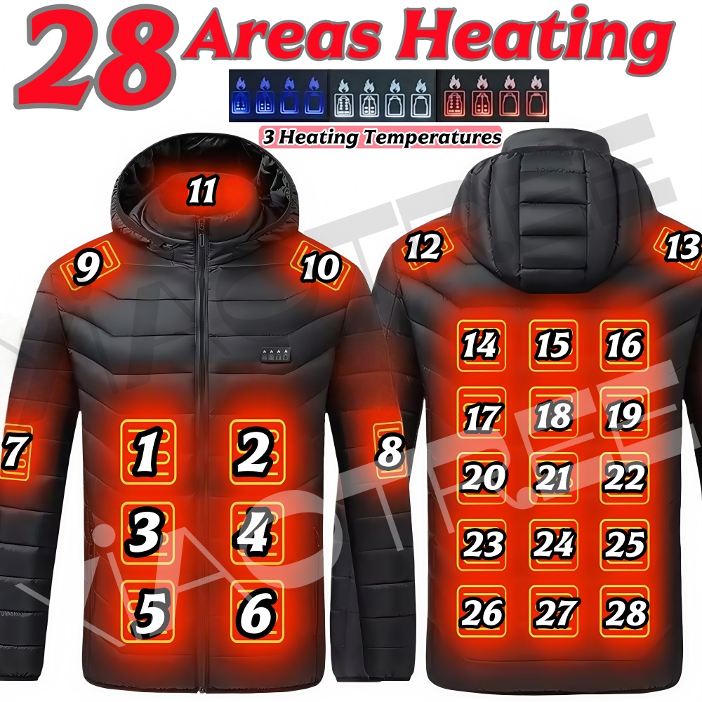 28 Areas Men Women's Heating J - Outdoor Camping Jacket 评论和价格