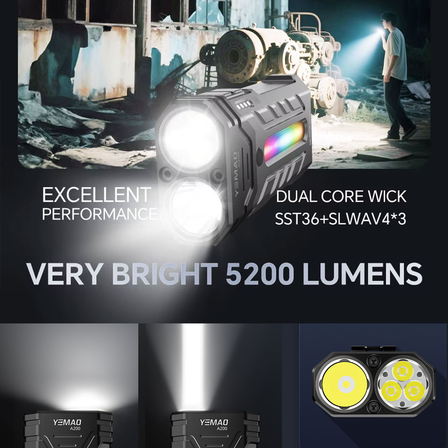 5200LM Innovative Multifunctio - Outdoor Camping Adventure Lamp 评论和价格